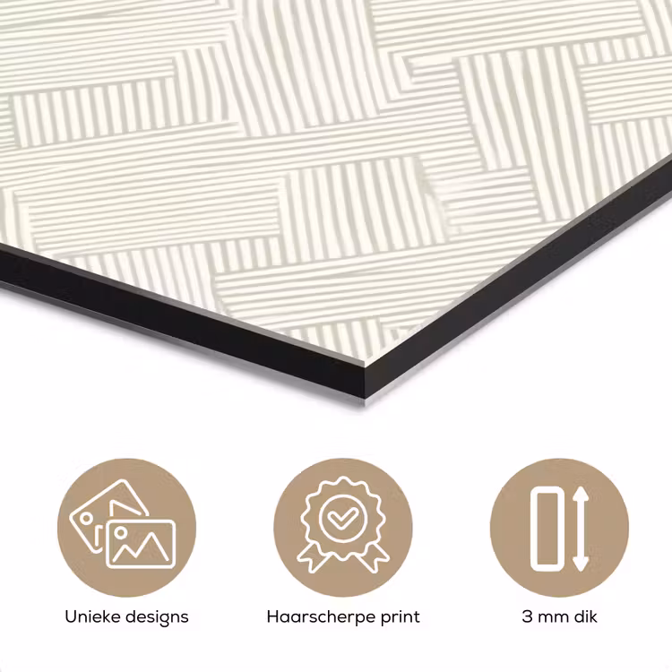 Aluminium schilderij - Textuur - Abstract - Beige — 7