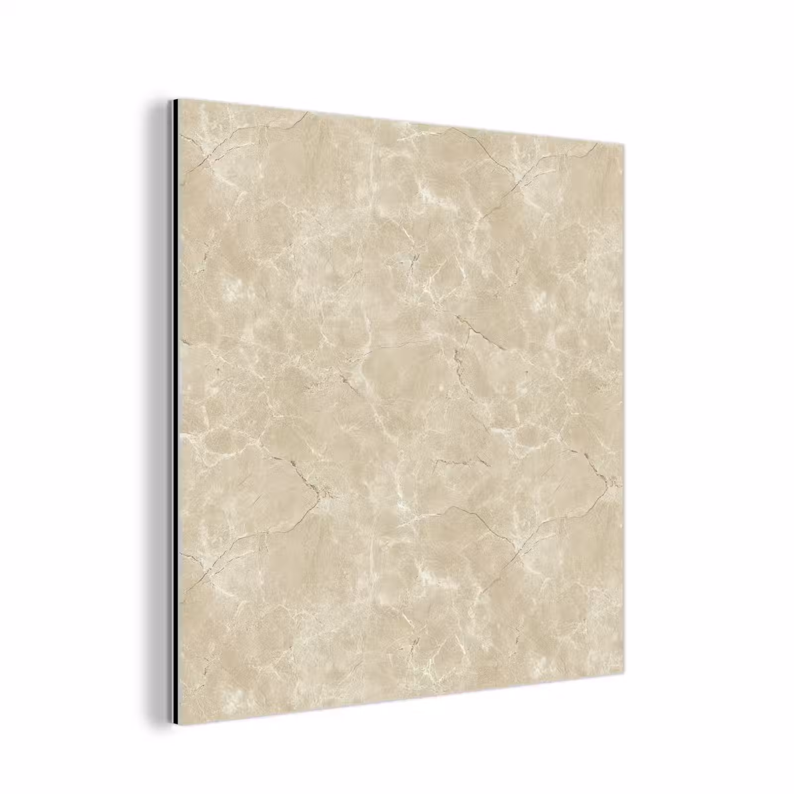 Aluminium schilderij - Lichtbeige - Marmer - Diffusie adering — 1