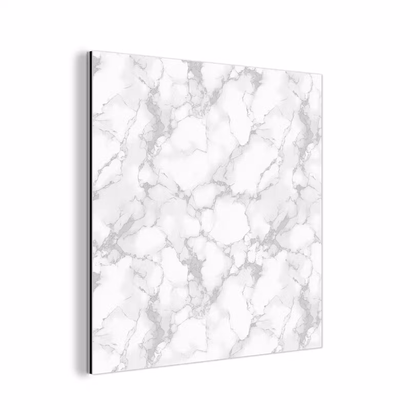 Aluminium schilderij - Wit - Marmer - Grijs — 1