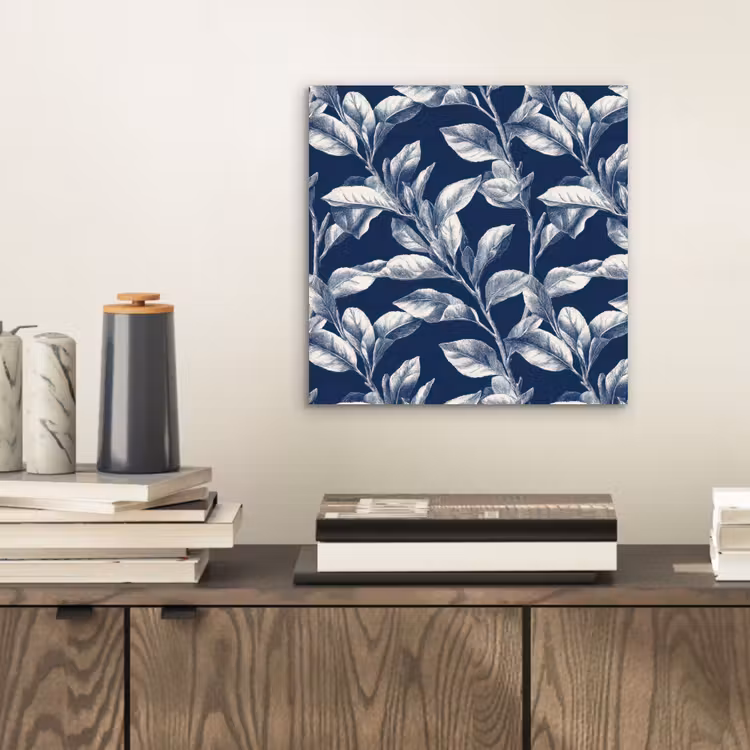 Aluminium schilderij - Botanisch - Patroon - Blauw — 2