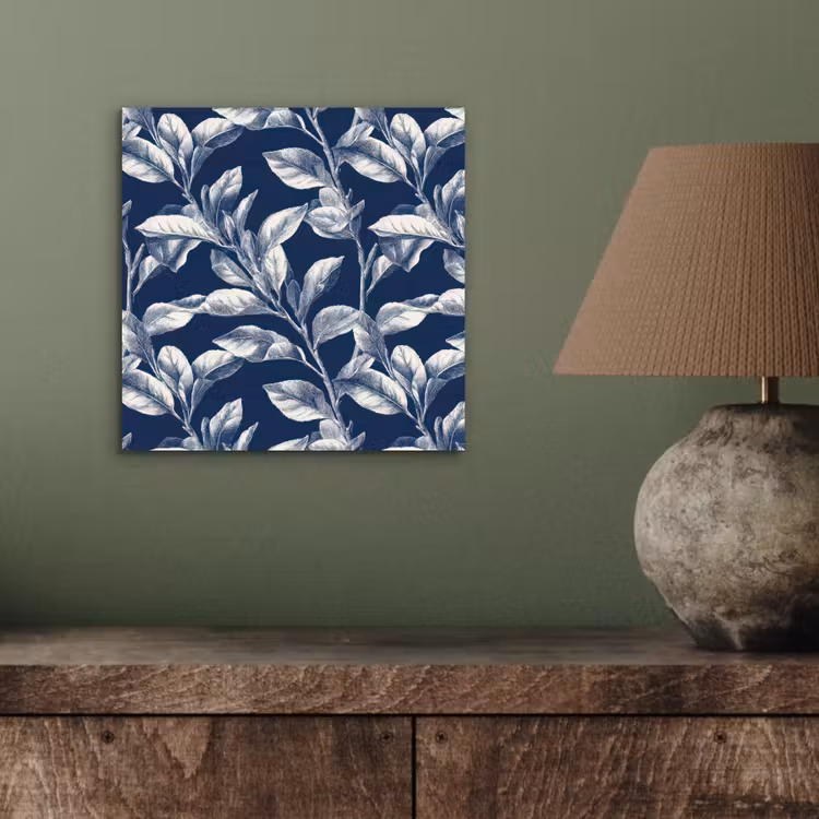 Aluminium schilderij - Botanisch - Patroon - Blauw — 3