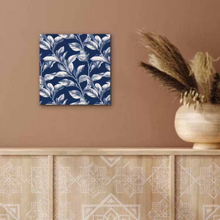 Aluminium schilderij - Botanisch - Patroon - Blauw — 5
