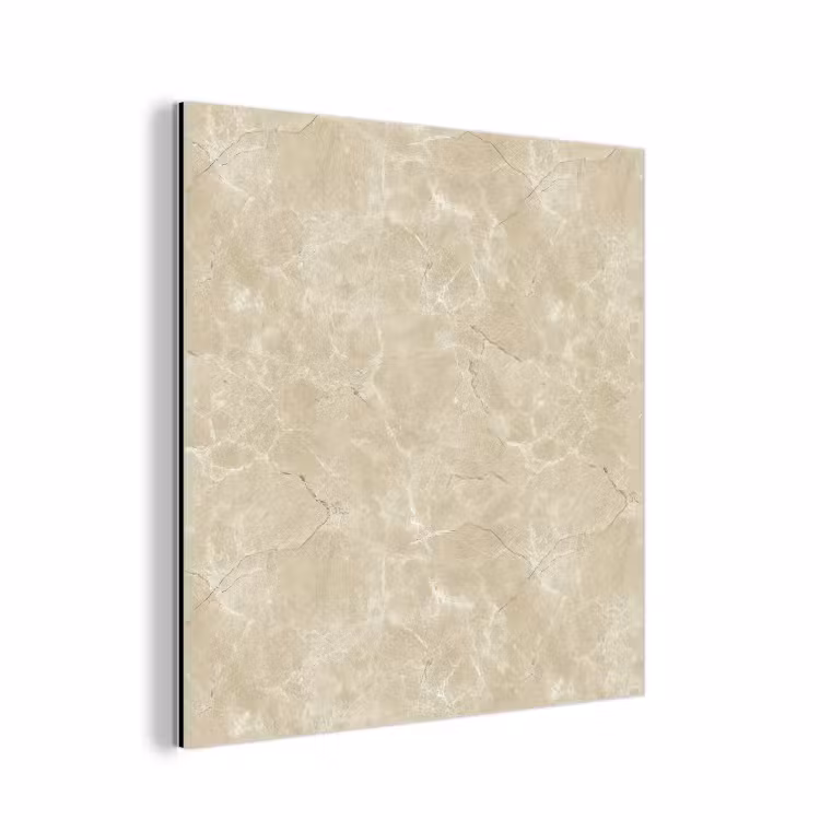 Aluminium schilderij - Lichtbeige - Marmer - Diffusie adering — 1