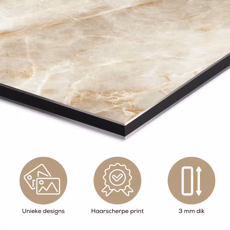 Aluminium schilderij - Lichtbeige - Onyx - Subtiel — 7
