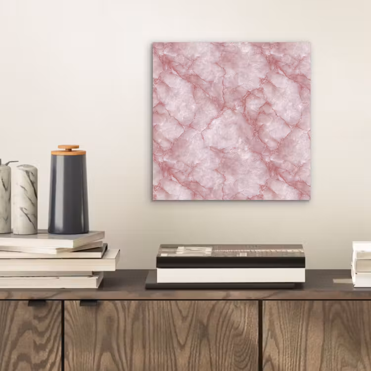 Aluminium schilderij - Roze - Kwartsmarmer - Aders — 2