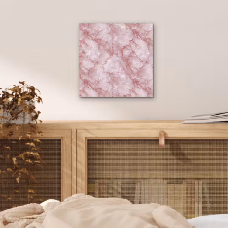 Aluminium schilderij - Roze - Kwartsmarmer - Aders — 4