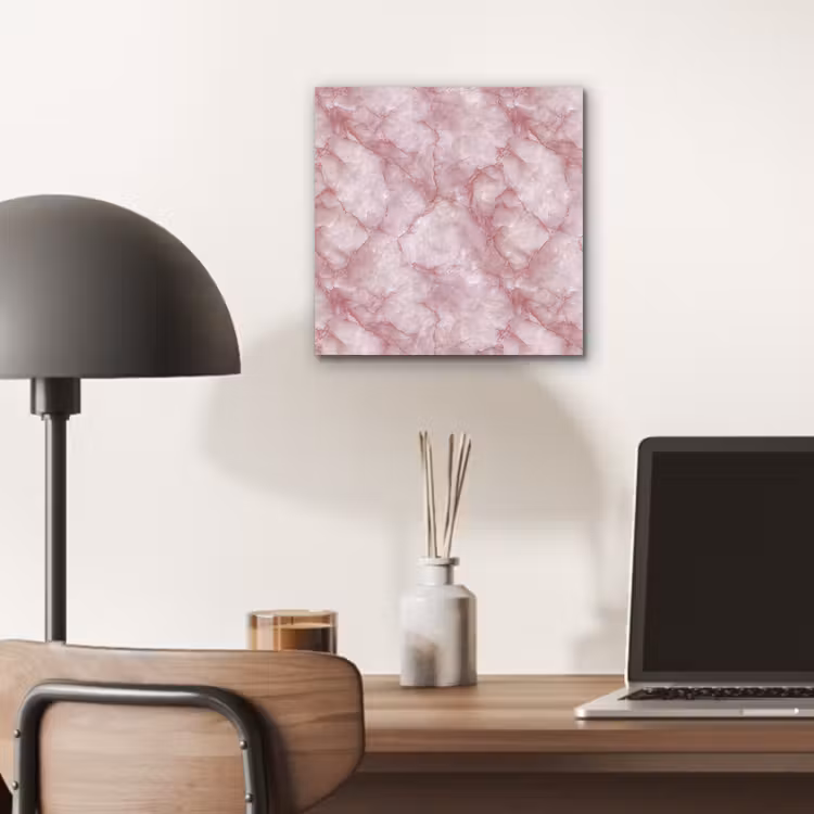 Aluminium schilderij - Roze - Kwartsmarmer - Aders — 6