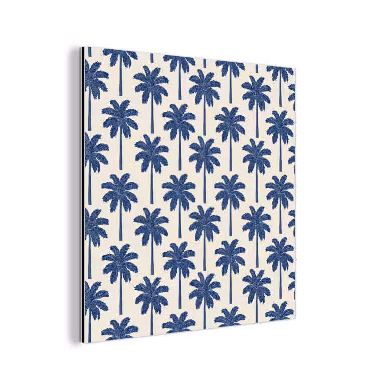 Aluminium schilderij - Symmetrisch - Palm - Blauw — 1