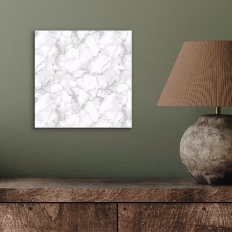 Aluminium schilderij - Wit - Marmer - Grijs — 3