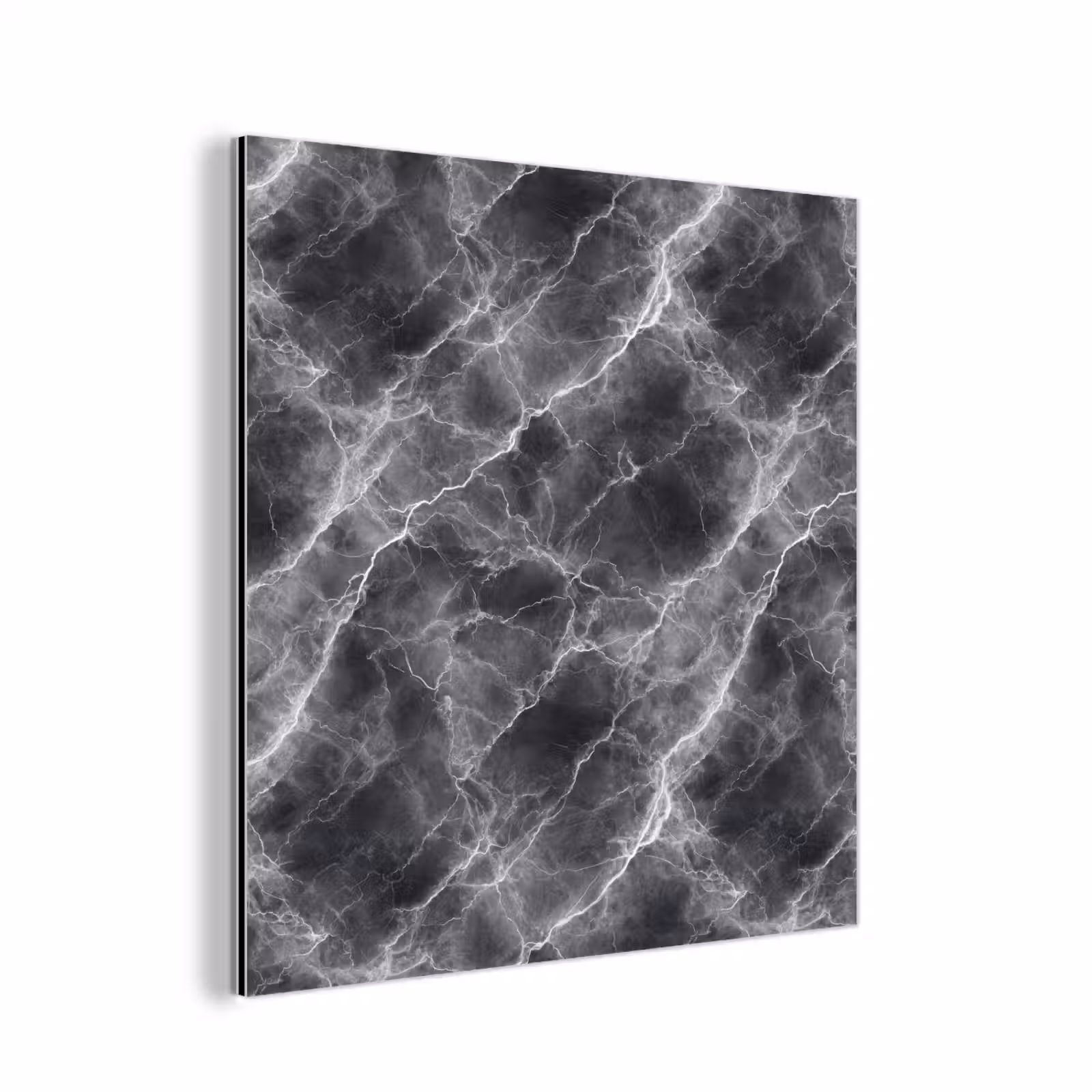 Aluminium schilderij - Donkergrijs - Bliksem - Marmer — 1