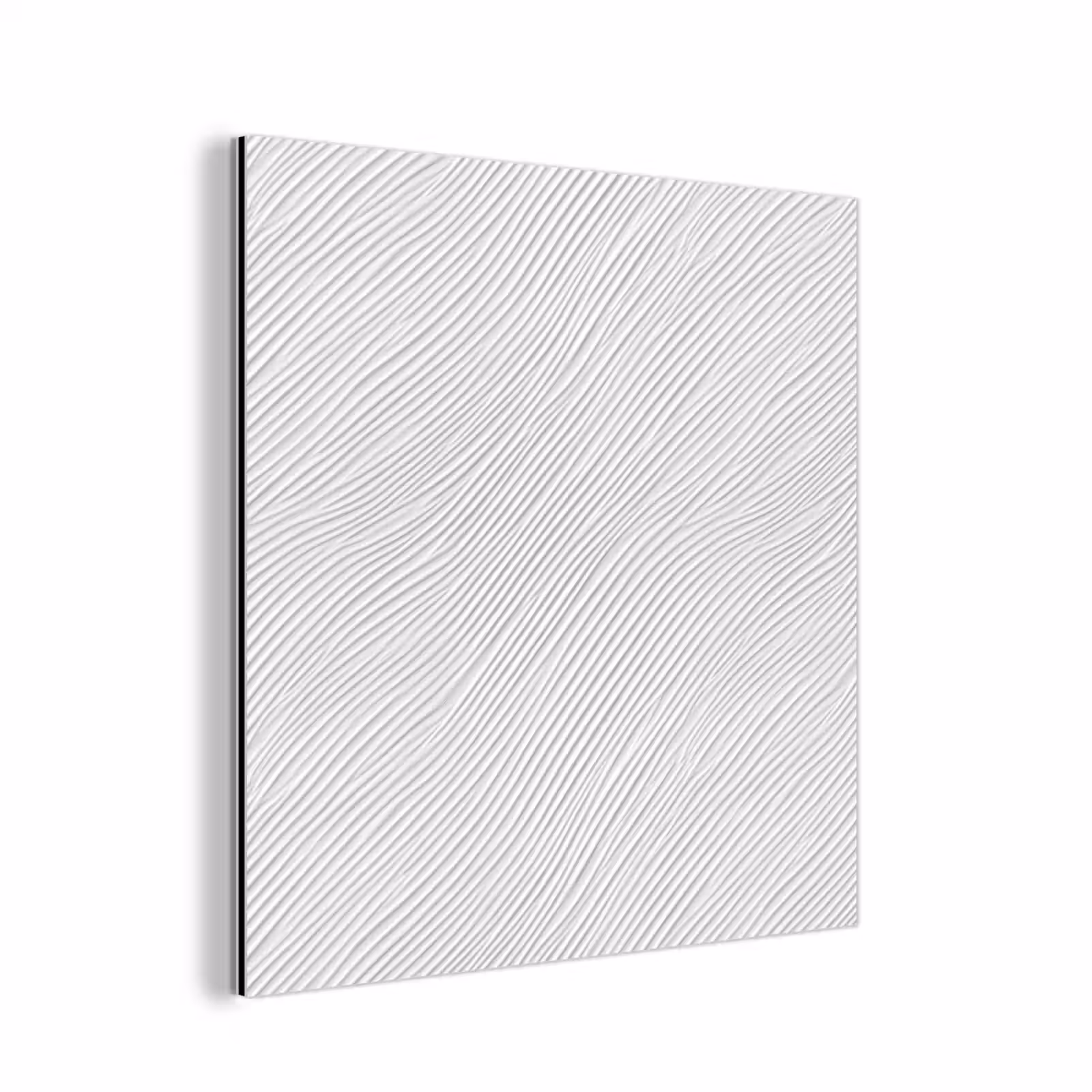 Aluminium schilderij - Golven - Ribbels - Wit — 1