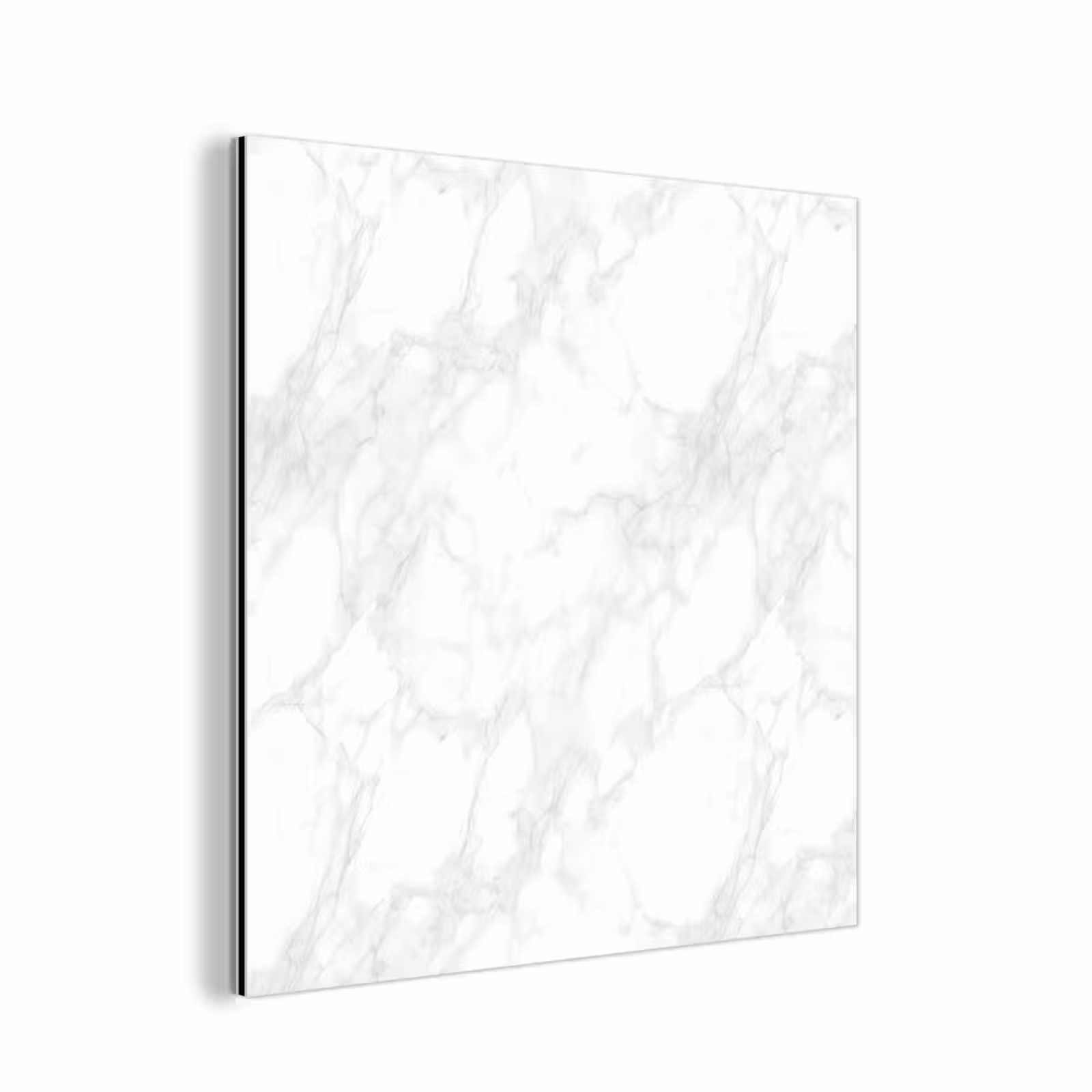 Aluminium schilderij - Minimalistisch - Wit - Grijze aders — 1
