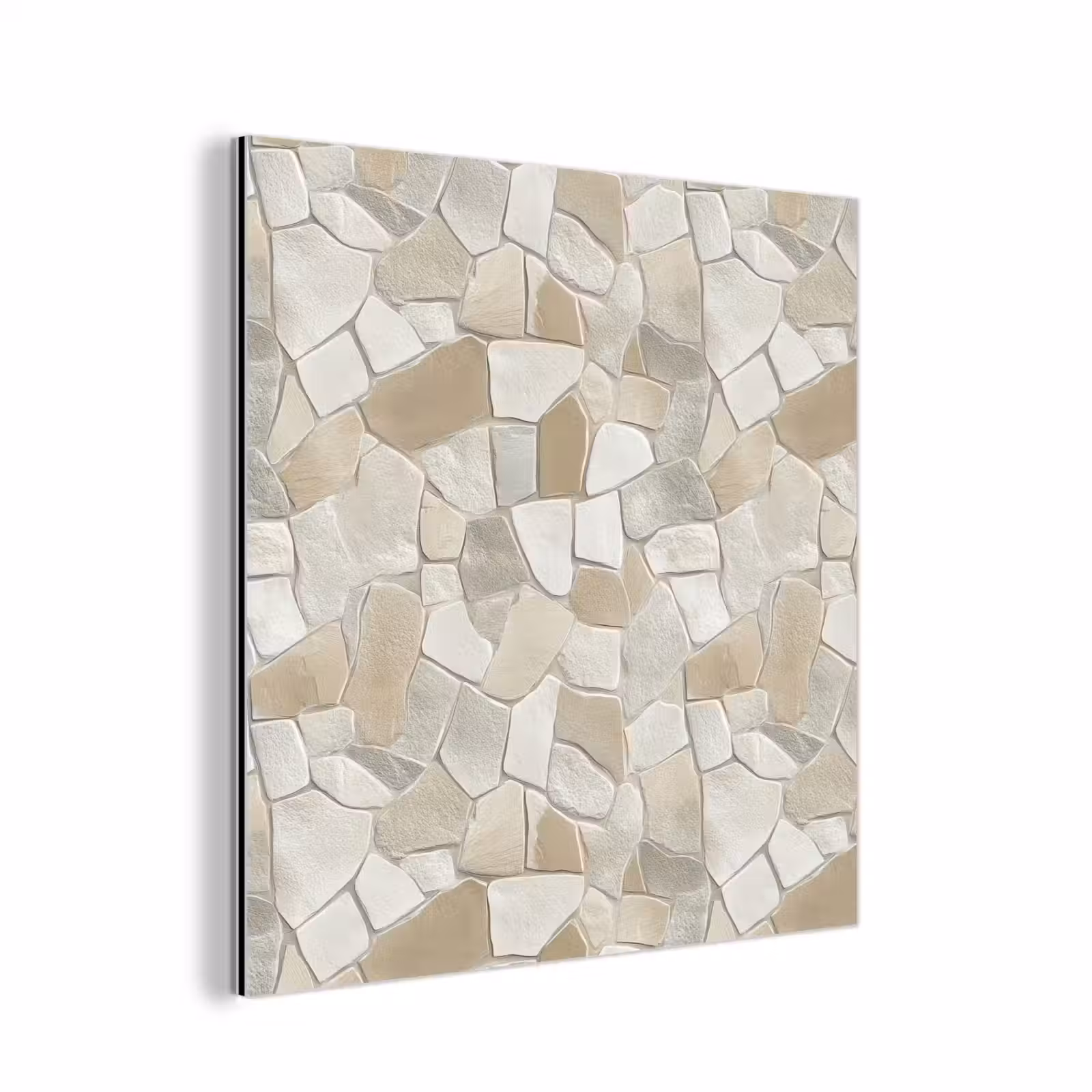 Aluminium schilderij - Mozaïek - Stenen - Beige — 1