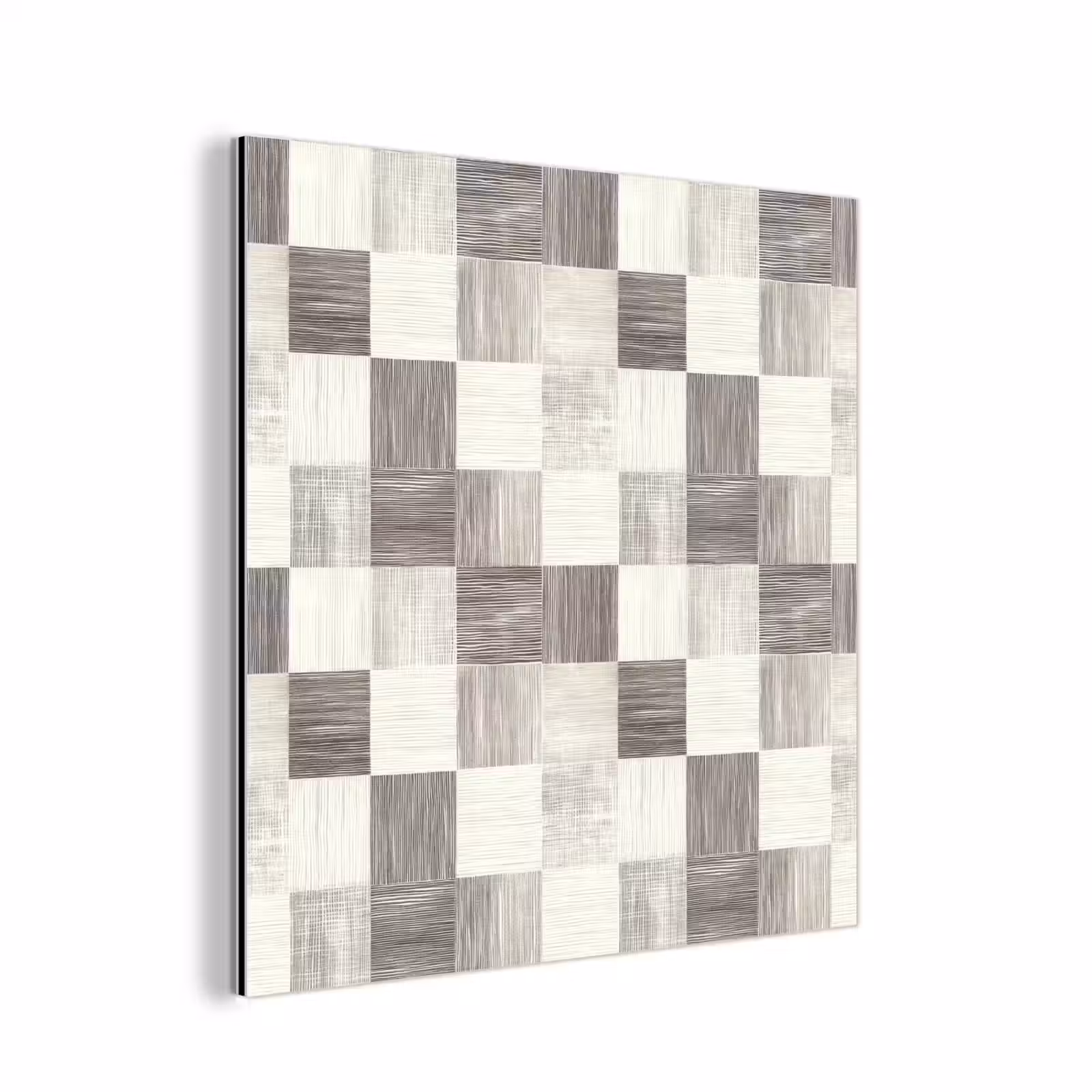 Aluminium schilderij - Patroon - Dambord - Houtnerf — 1