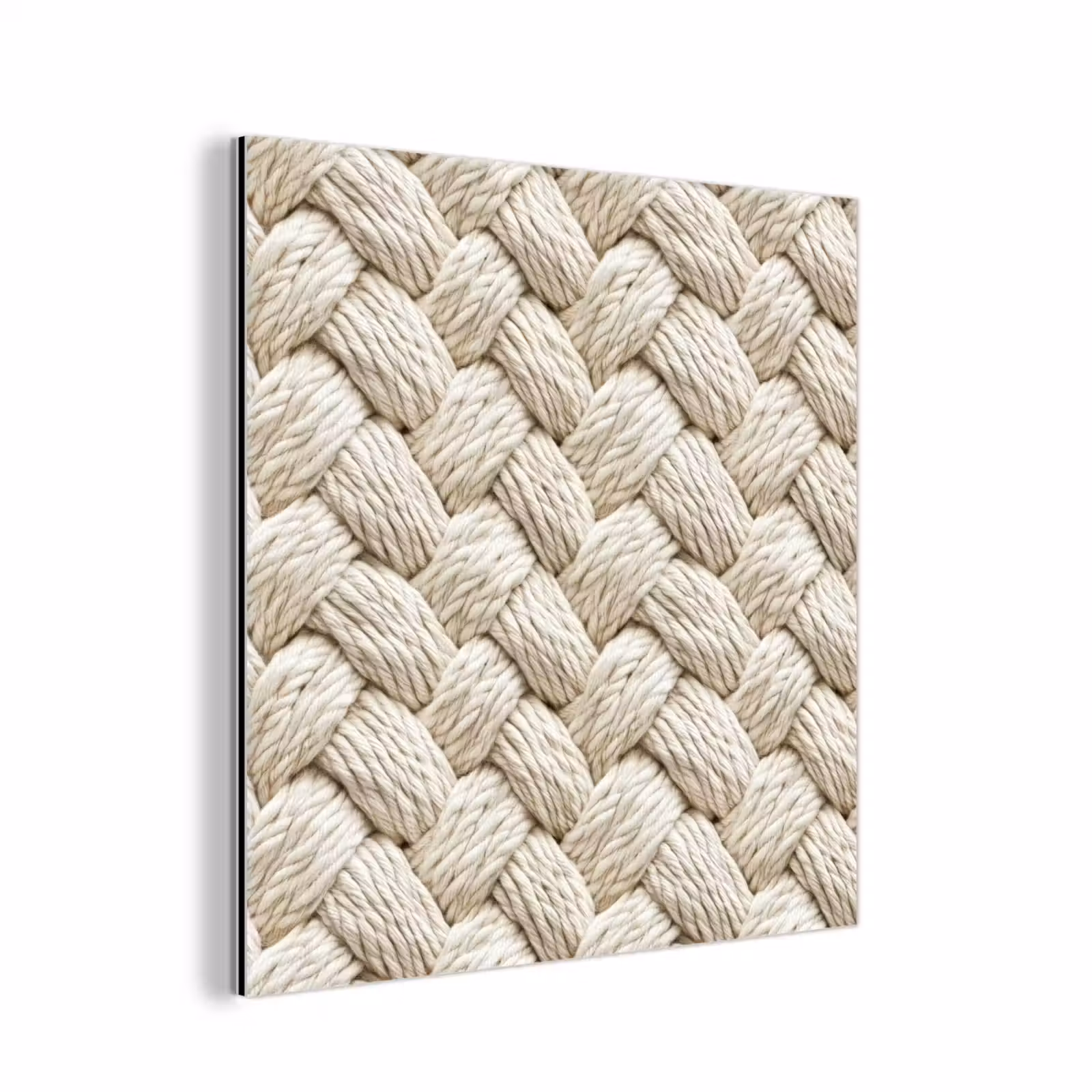 Aluminium schilderij - Touw - Gebreid - Beige — 1