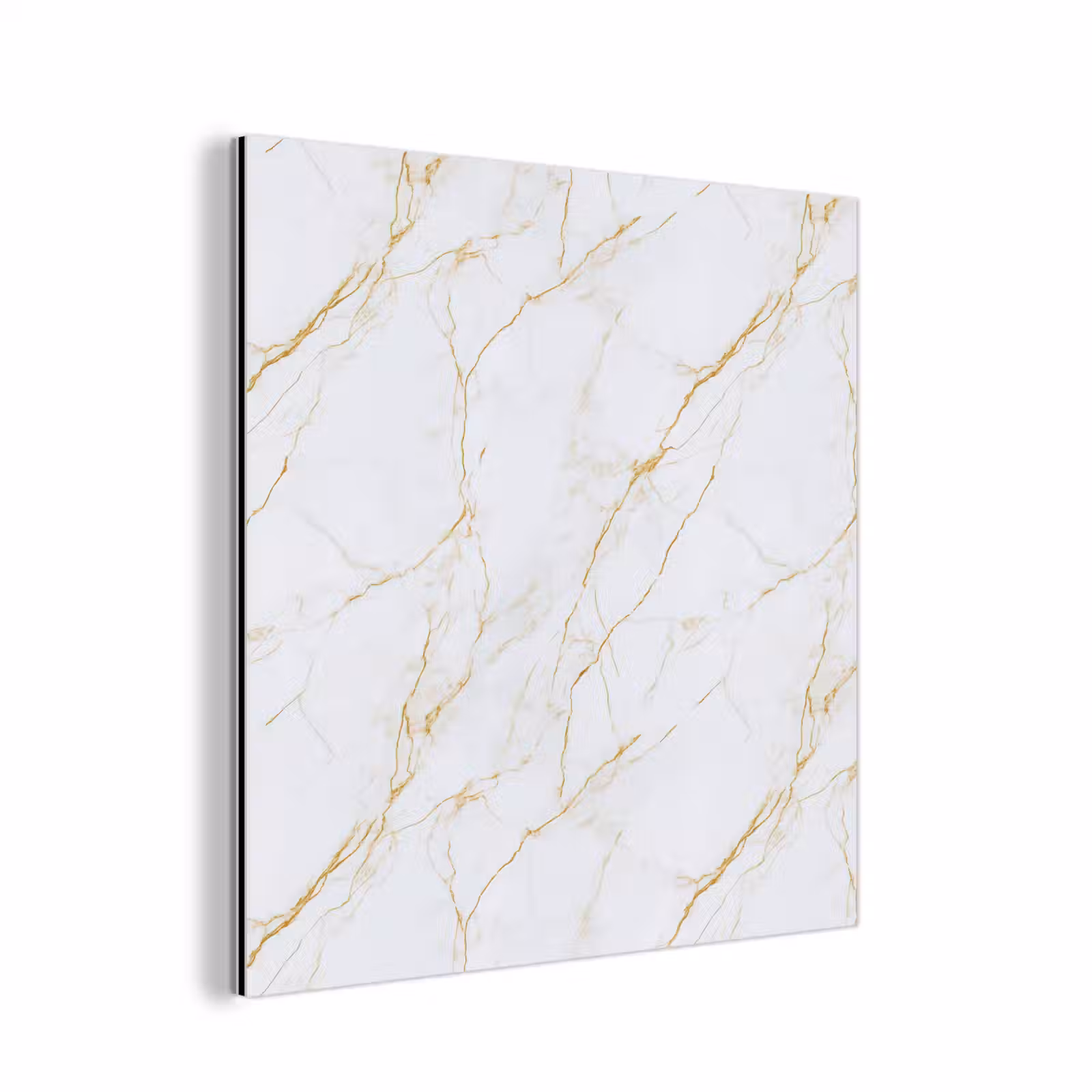 Aluminium schilderij - Wit - Marmer - Goud - Luxueus — 1