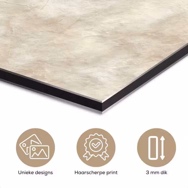 Aluminium schilderij - Beige - Reliëfstructuur - Natuursteen — 7