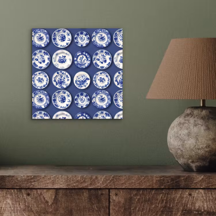Aluminium schilderij - Borden - Floraal - Blauw — 3