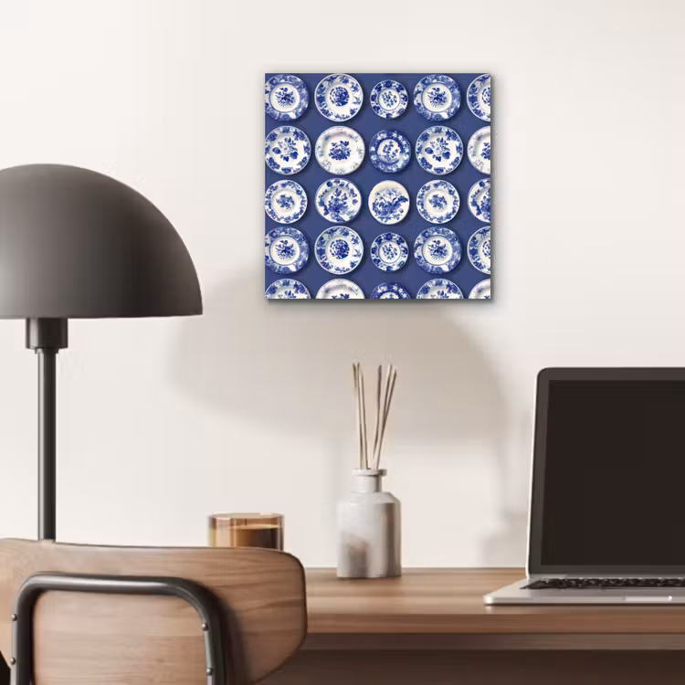Aluminium schilderij - Borden - Floraal - Blauw — 6