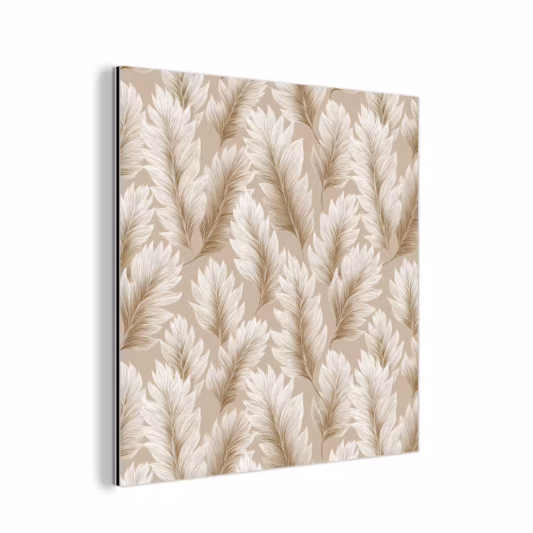 Aluminium schilderij - Botanisch - Patroon - Beige — 1