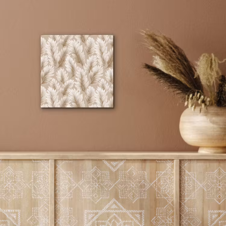 Aluminium schilderij - Botanisch - Patroon - Beige — 5