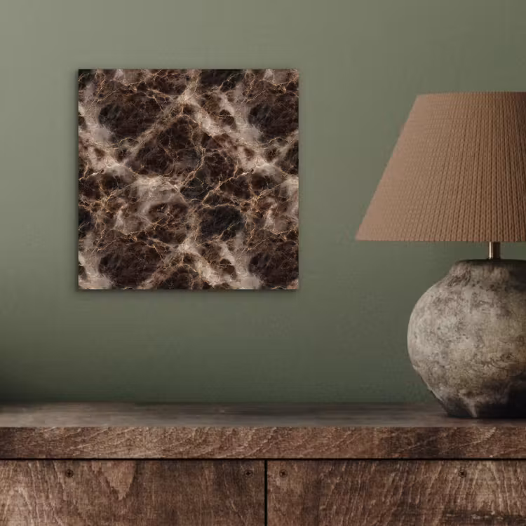 Aluminium schilderij - Bruin - Goud - Marmer — 3