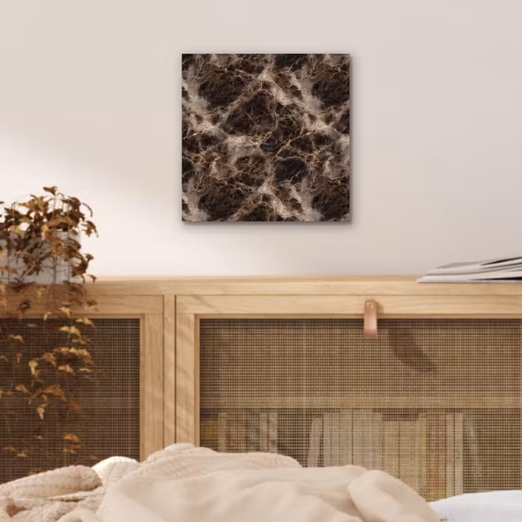 Aluminium schilderij - Bruin - Goud - Marmer — 4