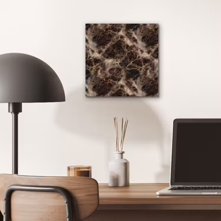 Aluminium schilderij - Bruin - Goud - Marmer — 6