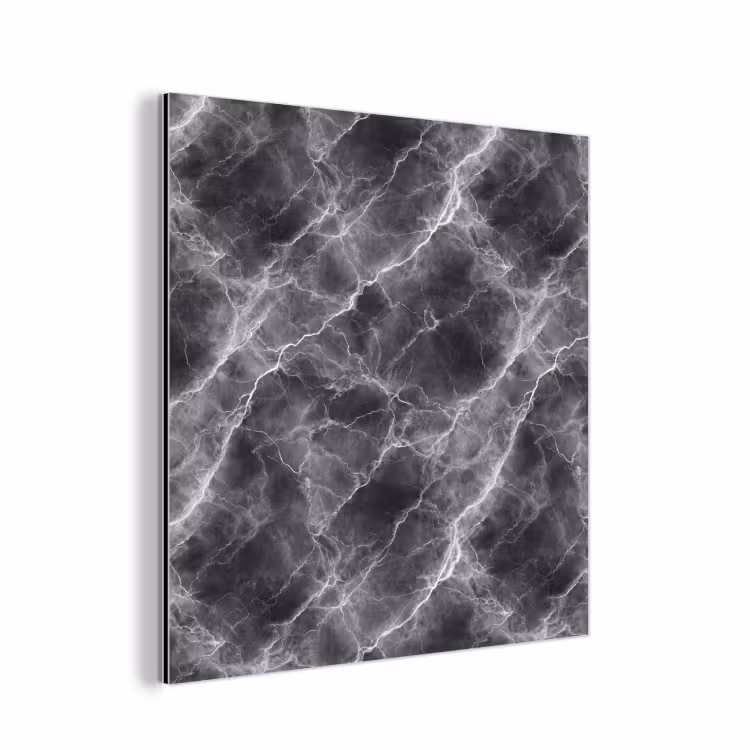 Aluminium schilderij - Donkergrijs - Bliksem - Marmer — 1