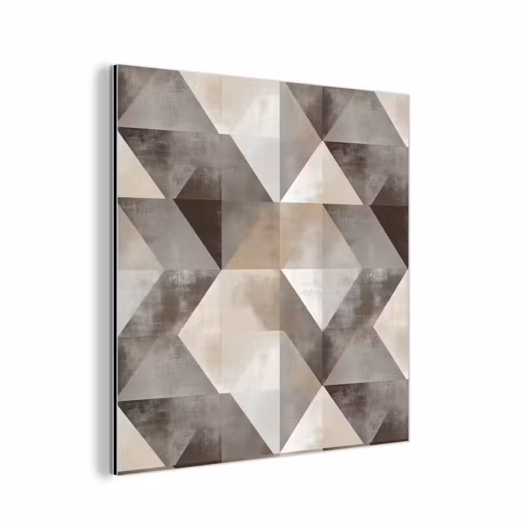 Aluminium schilderij - Geometrisch - Motief - Aardetinten — 1