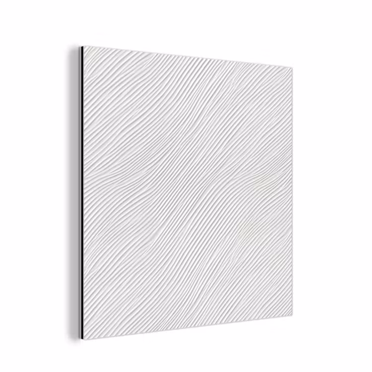Aluminium schilderij - Golven - Ribbels - Wit — 1