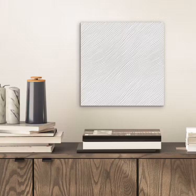 Aluminium schilderij - Golven - Ribbels - Wit — 2