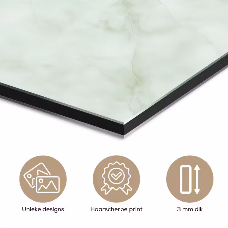 Aluminium schilderij - Groen - Marmer - Vloeiende aders — 7