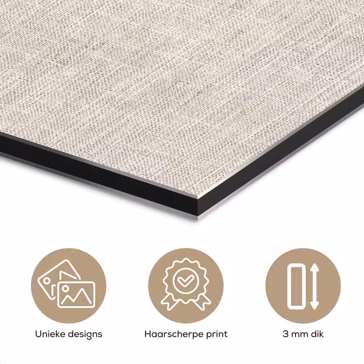 Aluminium schilderij - Linnen - Textuur - Beige — 7