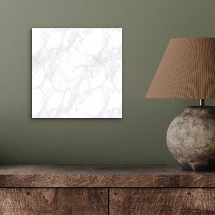Aluminium schilderij - Minimalistisch - Wit - Grijze aders — 3