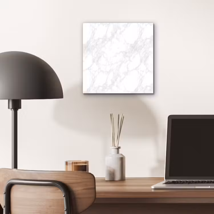 Aluminium schilderij - Minimalistisch - Wit - Grijze aders — 6