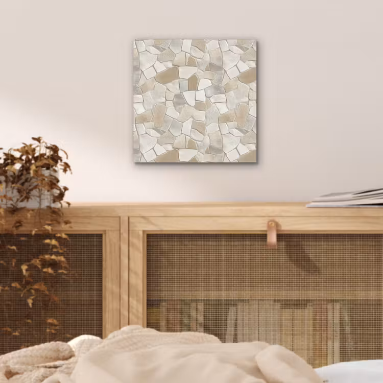 Aluminium schilderij - Mozaïek - Stenen - Beige — 4