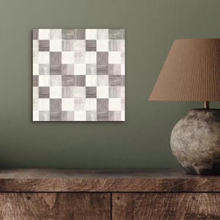 Aluminium schilderij - Patroon - Dambord - Houtnerf — 3