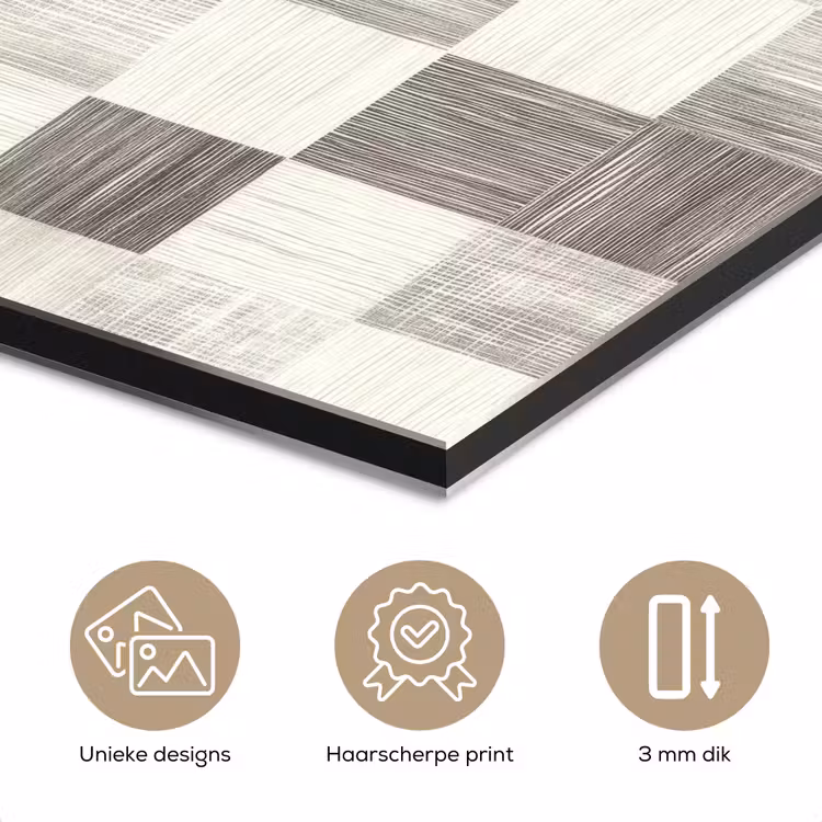 Aluminium schilderij - Patroon - Dambord - Houtnerf — 7