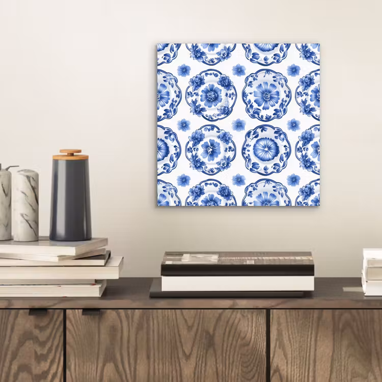 Aluminium schilderij - Sierborden - Bloemen - Blauw — 2