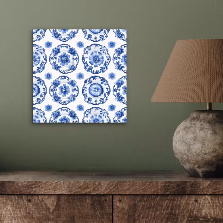 Aluminium schilderij - Sierborden - Bloemen - Blauw — 3