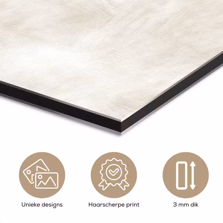 Aluminium schilderij - Subtiel - Structuur - Beige — 7