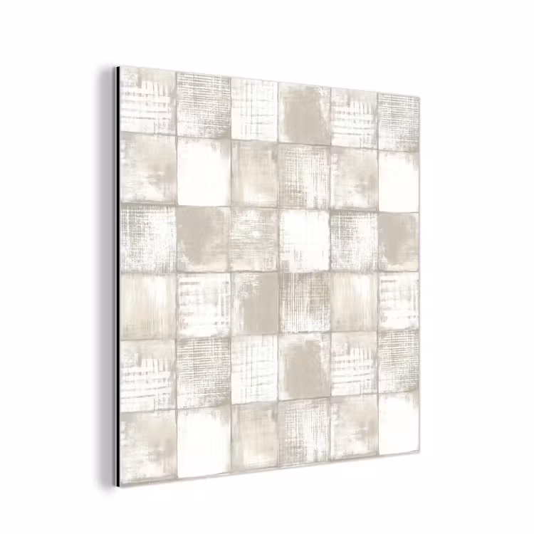Aluminium schilderij - Tegel - Patroon - Verweerd — 1