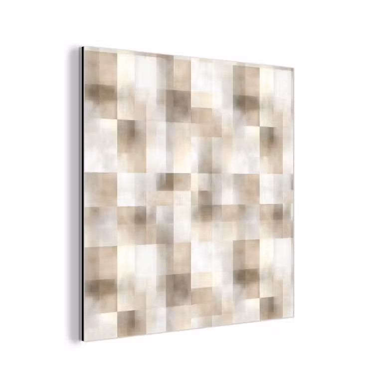 Aluminium schilderij - Textuur - Linnen - Beige — 1
