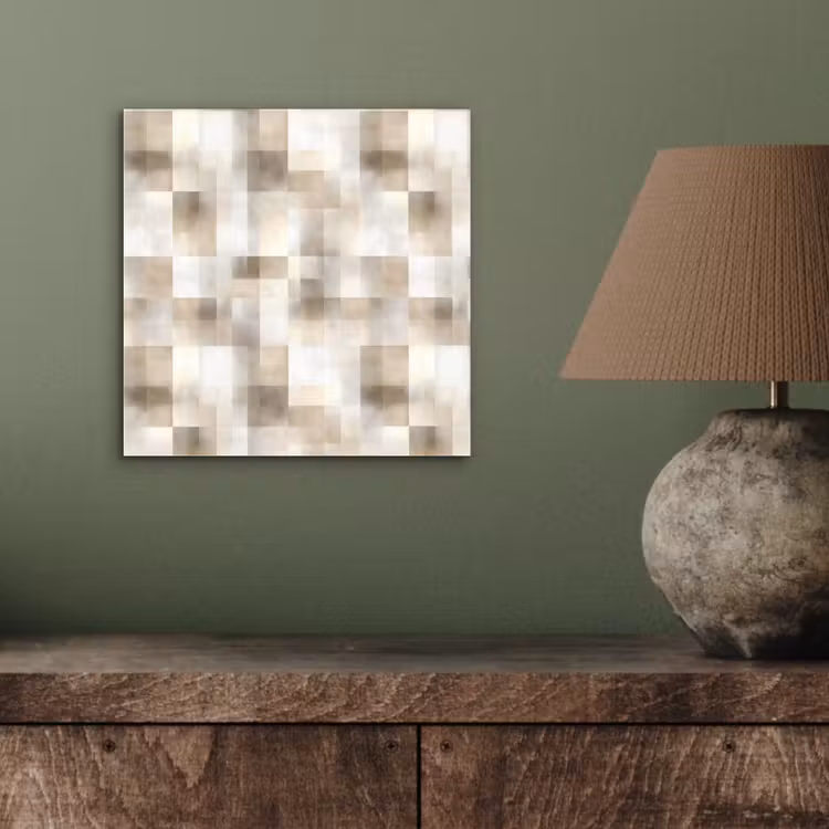 Aluminium schilderij - Textuur - Linnen - Beige — 3