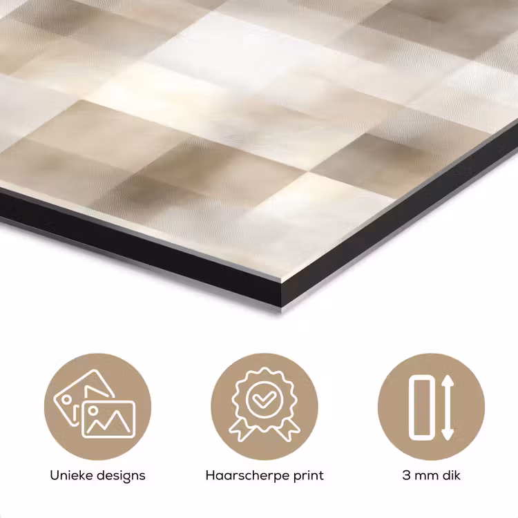 Aluminium schilderij - Textuur - Linnen - Beige — 7