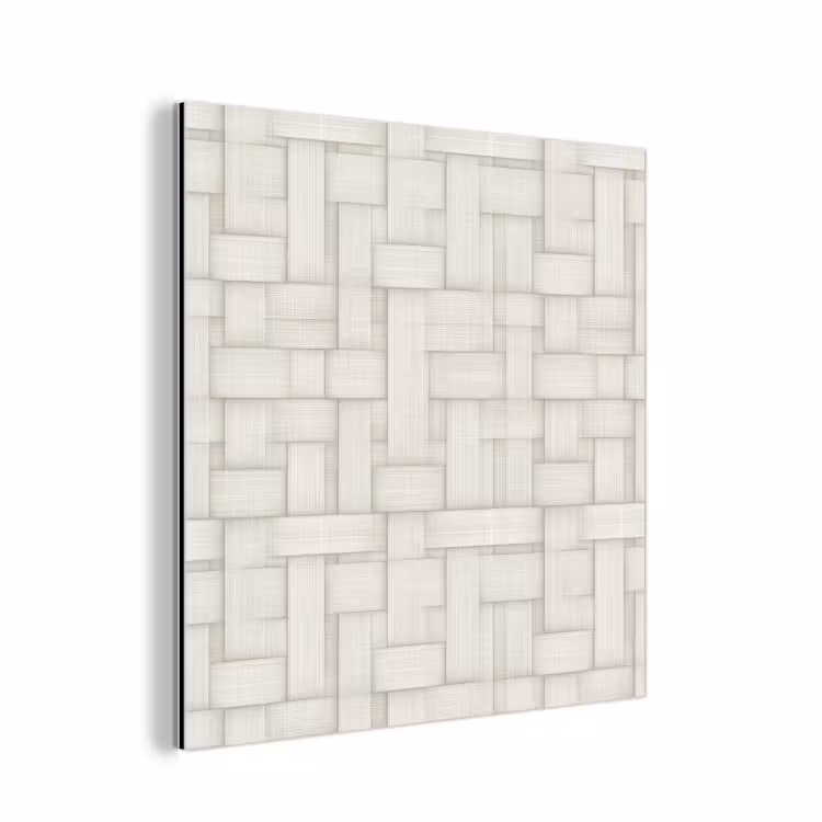 Aluminium schilderij - Vlechtwerk - Banen - Beige — 1