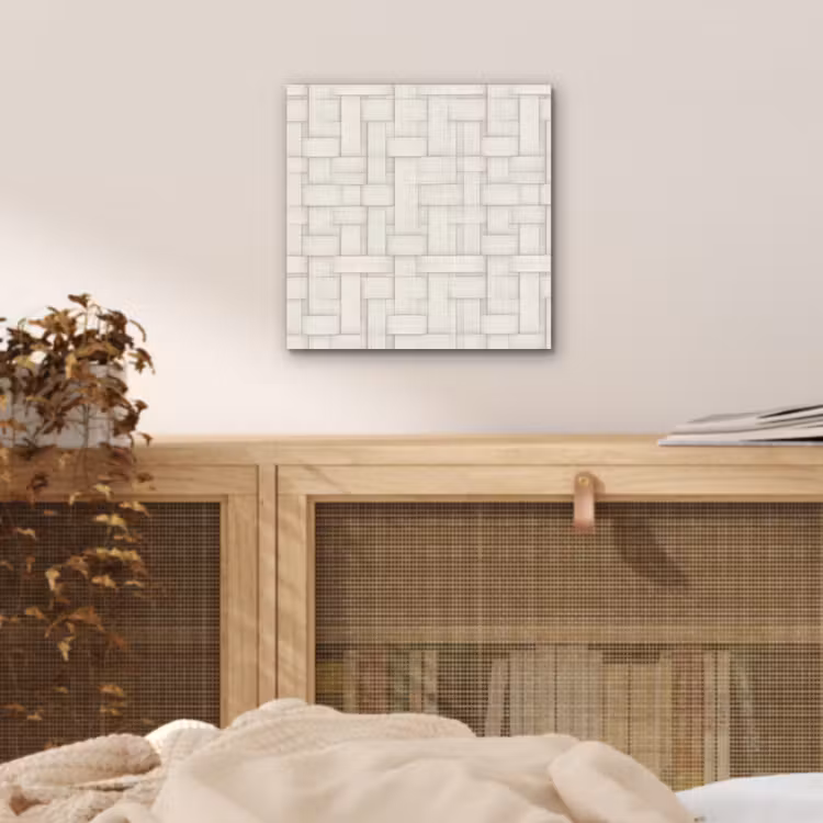 Aluminium schilderij - Vlechtwerk - Banen - Beige — 4