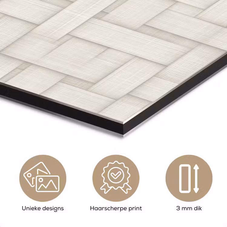 Aluminium schilderij - Vlechtwerk - Banen - Beige — 7