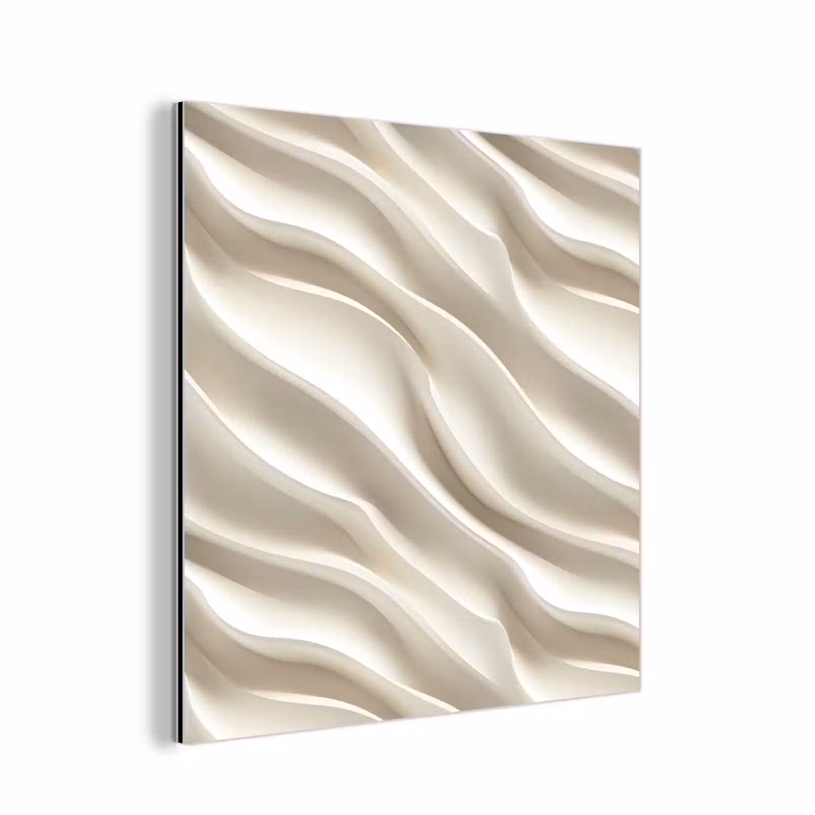 Aluminium schilderij - Diagonaal - Golven - Crème — 1